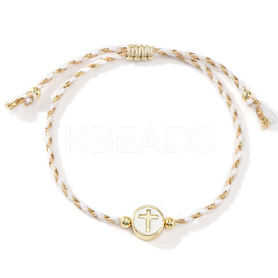 Brass Enamel Bead Braided Bead Bracelets AG3101-3-1