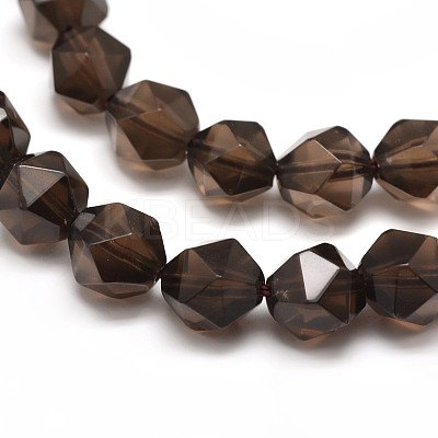 Faceted Natural Smoky Quartz Gemstone Bead Strands G-J331-29-8mm-1