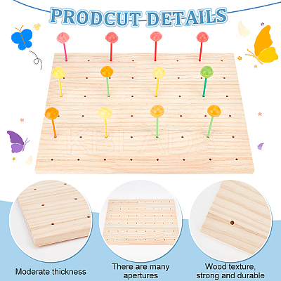 Rectangle Natural Wood Lollipop Display Stands ODIS-WH0030-54A-1