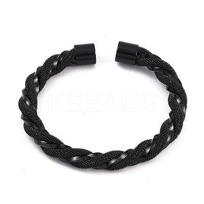 Ion Plating(IP) 304 Stainless Steel Cuff Bangles for Women STAS-M023-18B-1
