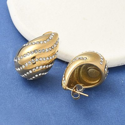 304 Stainless Steel Teardrop Stud Earrings EJEW-B108-07G-1