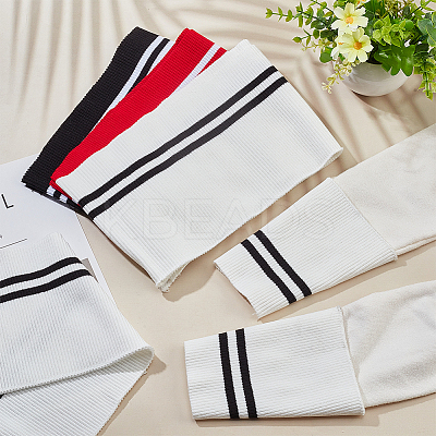 2Pcs 95% Cotton & 5% Elastic Fiber Ribbing Fabric for Cuffs FIND-BC0004-45B-1