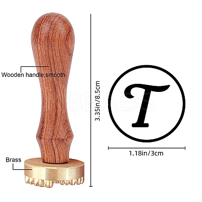 1Pc Golden Tone Brass Stamp Head DIY-CP0008-41T-1
