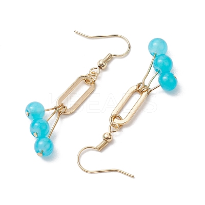 Imitation Jade Glass Dangle Earrings EJEW-JE05924-02-1