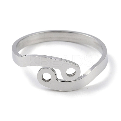 Non-Tarnish Constellations 304 Stainless Steel Open Cuff Ring for Women RJEW-L122-001P-12-1