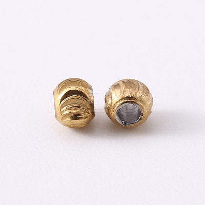 201 Stainless Steel Corrugated Beads X-STAS-S103-17A-G-1