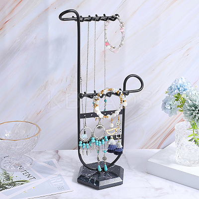 1 Set Iron Storage Jewelry Rack ODIS-SC0001-04EB-1