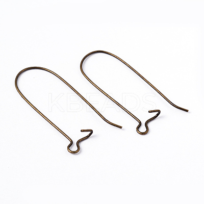 Antique Bronze Plated Brass Hoop Earrings Findings Kidney Ear Wires Making Findings X-EC221-NFAB-1
