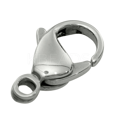 Tarnish Resistant Stainless Steel Lobster Claw Clasps X-316-FL15A-1