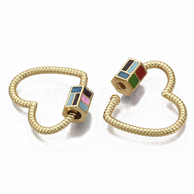Brass Enamel Screw Carabiner Lock Charm KK-R131-001-NF-1