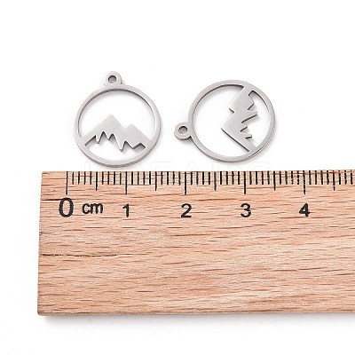 Non-Tarnish 201 Stainless Steel Laser Cut Pendants X-STAS-S105-T901-1S-1