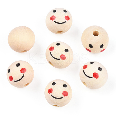Unfinished Natural Wood Beads WOOD-N016-20mm-01-1