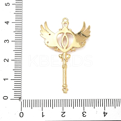 Brass Micro Pave Clear Cubic Zirconia Pendants KK-H526-04A-G-1