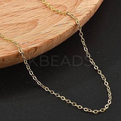 Brass Cable Chain Necklaces for Women NJEW-D302-48G-1