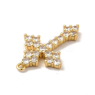 Rack Plating Brass Micro Pave Cubic Zirconia Pendants KK-P230-20G-1