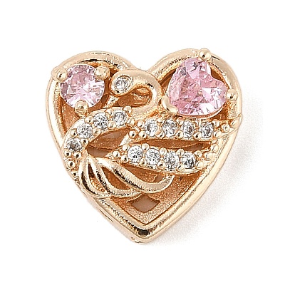 Brass Micro Pave Cubic Zirconia Beads KK-K297-32G-01-1