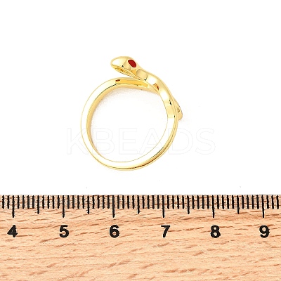Brass Enamel Cuff Rings for Women RJEW-F188-04G-02-1