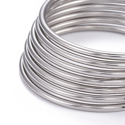 7Pcs 201 Stainless Steel Plain Bangle Sets for Women BJEW-L664-022C-P02-1