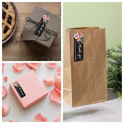 Flower Pattern Paper Gift Tag Stickers DIY-C011-02B-1