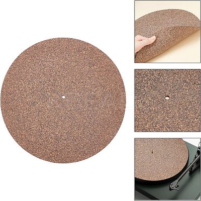 Flat Round Cork Record Mat DIY-WH0258-43-1