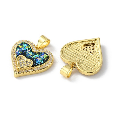 Brass Micro Pave Cubic Zirconia Pendants KK-A197-26G-1