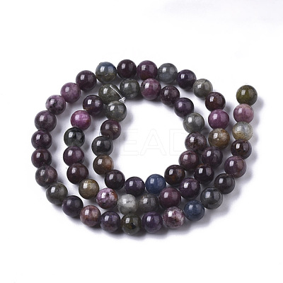 Natural Red Corundum/Ruby and Sapphire Beads Strands G-R465-26B-1