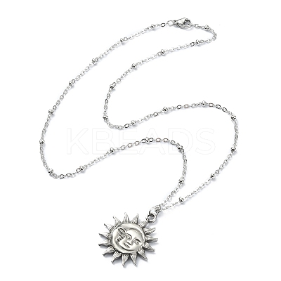 Non-Tarnish 304 Stainless Steel Pendant Necklace for Girl Women NJEW-JN04280-02-1