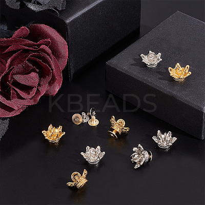 32Pcs 2 Colors Alloy Crown Nipple Studs Rivets FIND-WR0006-14-1