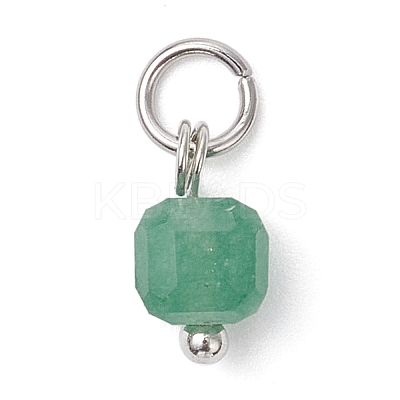 100Pcs 10 Styles Natural Stone Faceted Cube Charms PALLOY-JF04520-01-1