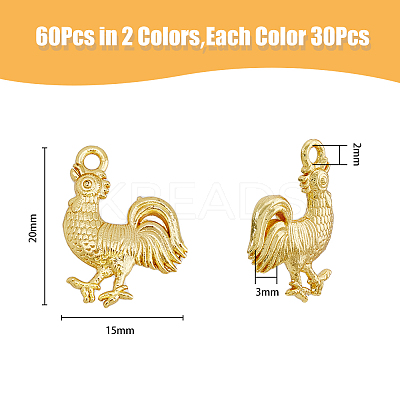 60Pcs 2 Colors Alloy Pendants FIND-DC0003-01-1