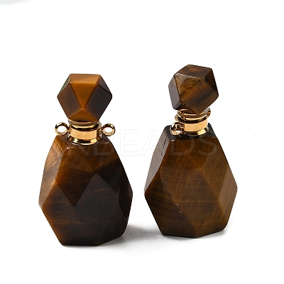 Natural Tiger Eye Perfume Bottle Pendants G-B149-02G-07-1