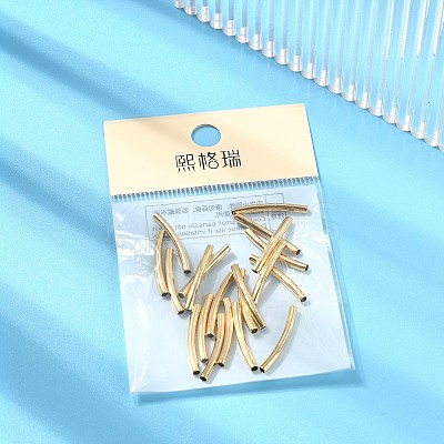 SHEGRACE Brass Curved Tube Beads XGRPCU093-259G-1