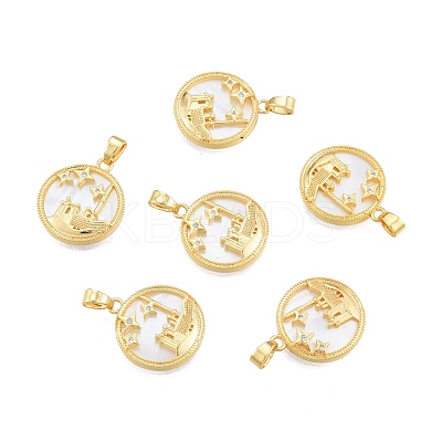 Synthetic White Shell Pendants KK-A165-17G-1