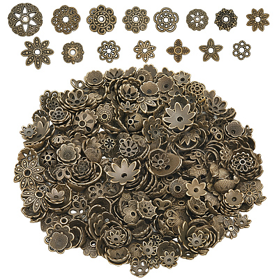 2 Sets Tibetan Style Alloy Bead Caps FIND-SC0019-65AB-1