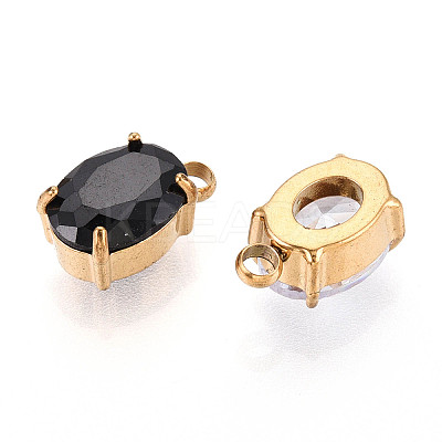 304 Stainless Steel and Cubic Zirconia Pendants STAS-T071-09M-G-1