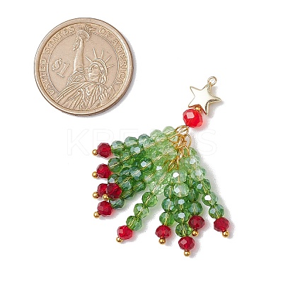 3Pcs Glass Beaded Tassel Big Pendants PALLOY-JF02983-1