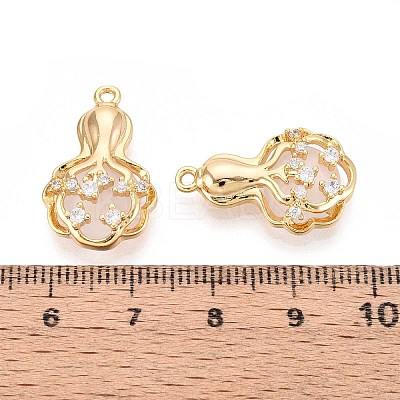 Brass Micro Pave Clear Cubic Zirconia Cat Eye Pendants KK-T071-16G-B01-1
