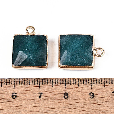 Dyed Natural White Jade Faceted Pendants G-T139-95I-1