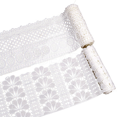 4 Yards 2 Styles Milk Fiber Lace Trim Ribbon OCOR-CY0001-08A-1