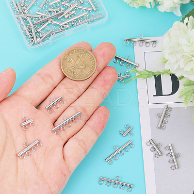 40Pcs 4 Styles 304 Stainless Steel Column Chandelier Component Links FIND-GO0003-59-1