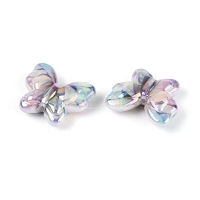 UV Plating Printed Opaque Acrylic Beads PACR-N017-05A-1