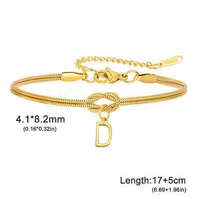 304 Stainless Steel Initial Charm Bracelets FS-WGD8E41-14-1