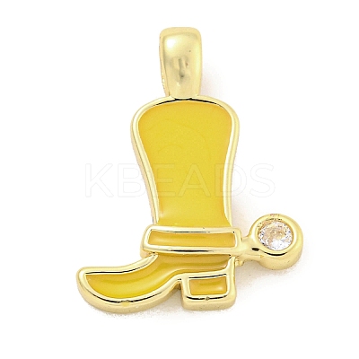 Brass with Cubic Zirconia with Enamel Pendant KK-Q814-22G-03-1