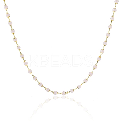 Handmade Glass Faceted Rondelle Beaded Chains CHC-CJ0001-73-1
