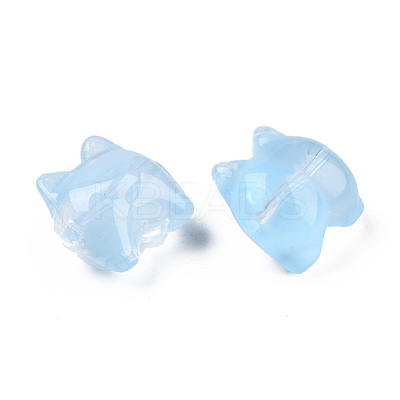 Transparent Spray Painted Glass Beads GLAA-N035-034-C11-1