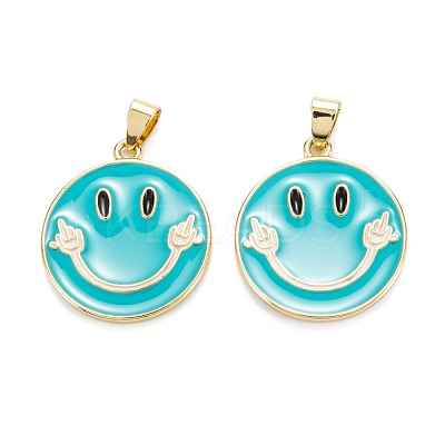 Brass Enamel Pendants KK-M220-02G-1