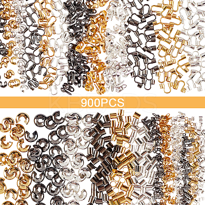 900Pcs 3 Colors Ending Findings Kits for DIY Jewelry KK-SC0001-89-1
