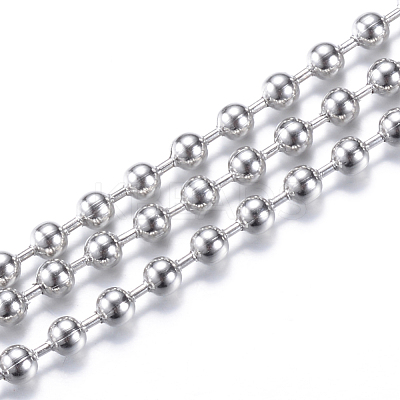 Tarnish Resistant 304 Stainless Steel Ball Chains CHS-R010-34-1