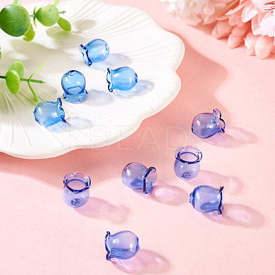 10Pcs Glass Bead Caps for Wind Chimes Making GLAA-BY0001-05H-1