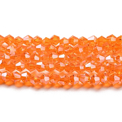 Transparent Electroplate Glass Beads Strands GLAA-F029-3mm-C11-1